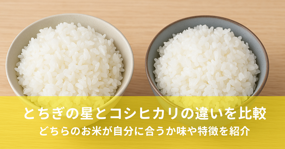とちぎの星とコシヒカリの違いを比較。どちらのお米が自分に合うか味や特徴を紹介します